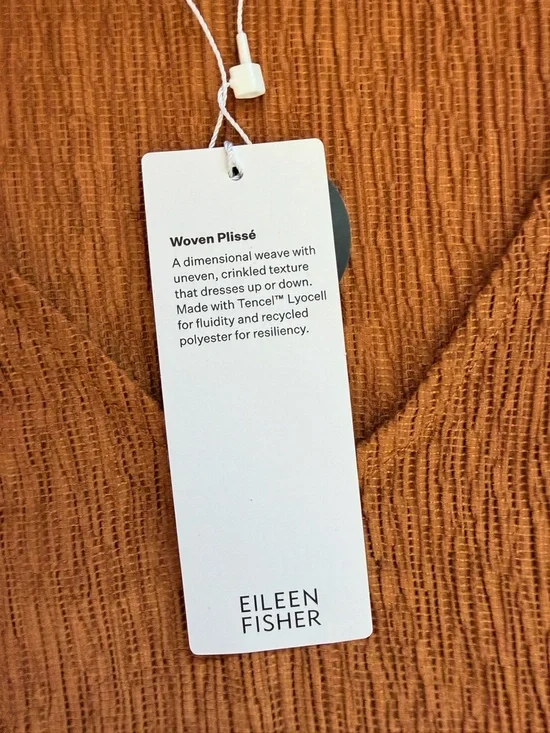 Eileen Fisher V-Neck Dolman Sleeve Tunic - Bronze - Medium - Tencel - Picture 8 of 11